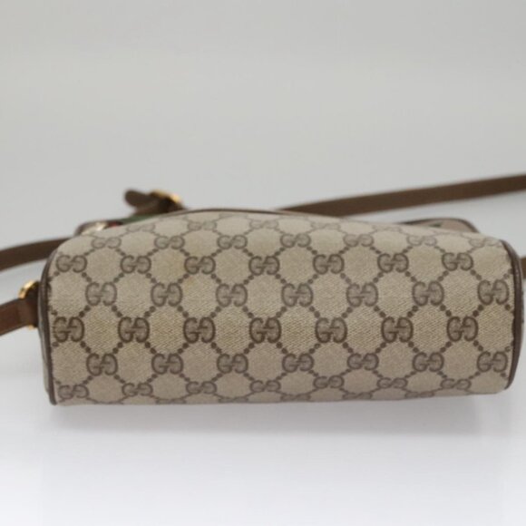 GUCCI GG Supreme Web Sherry Line Shoulder Bag PVC Beige Green Red Auth - Picture 8 of 15